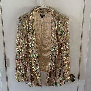 Ontwelfth gold sequin satin lined jacket Size Medium